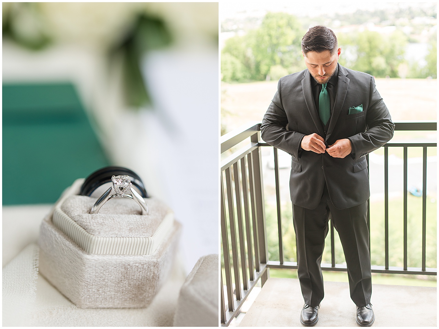 Intimate Wenatchee June Wedding at the Host, emerald green and white accents