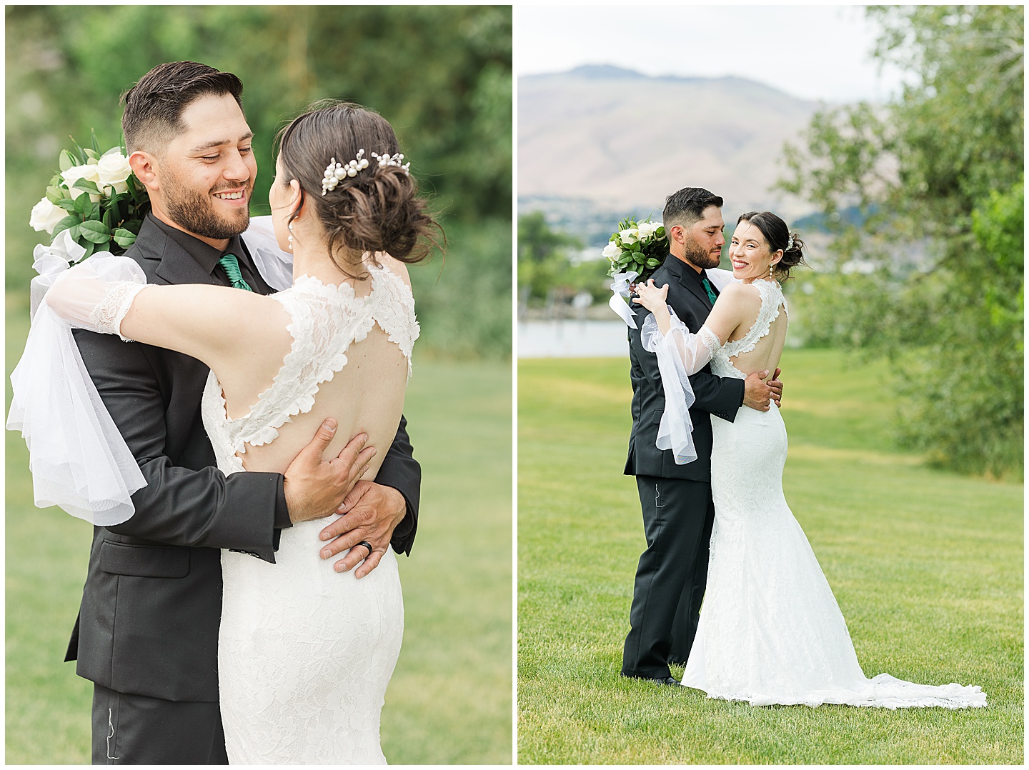 Intimate Wenatchee June Wedding at the Host, emerald green and white accents