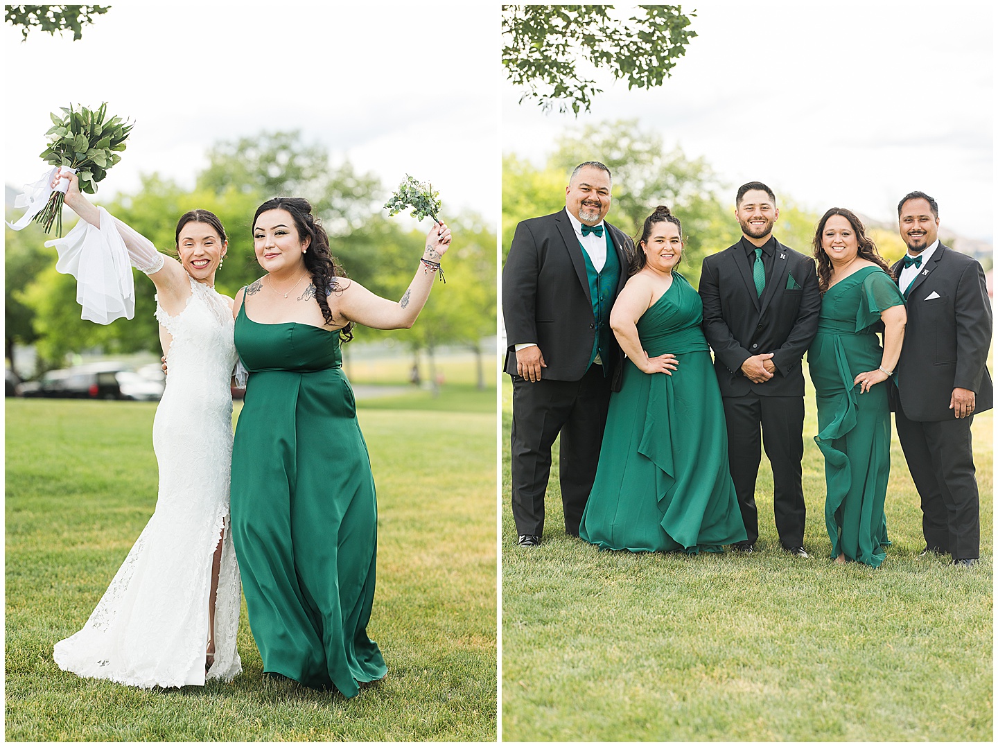 Intimate Wenatchee June Wedding at the Host, emerald green and white accents