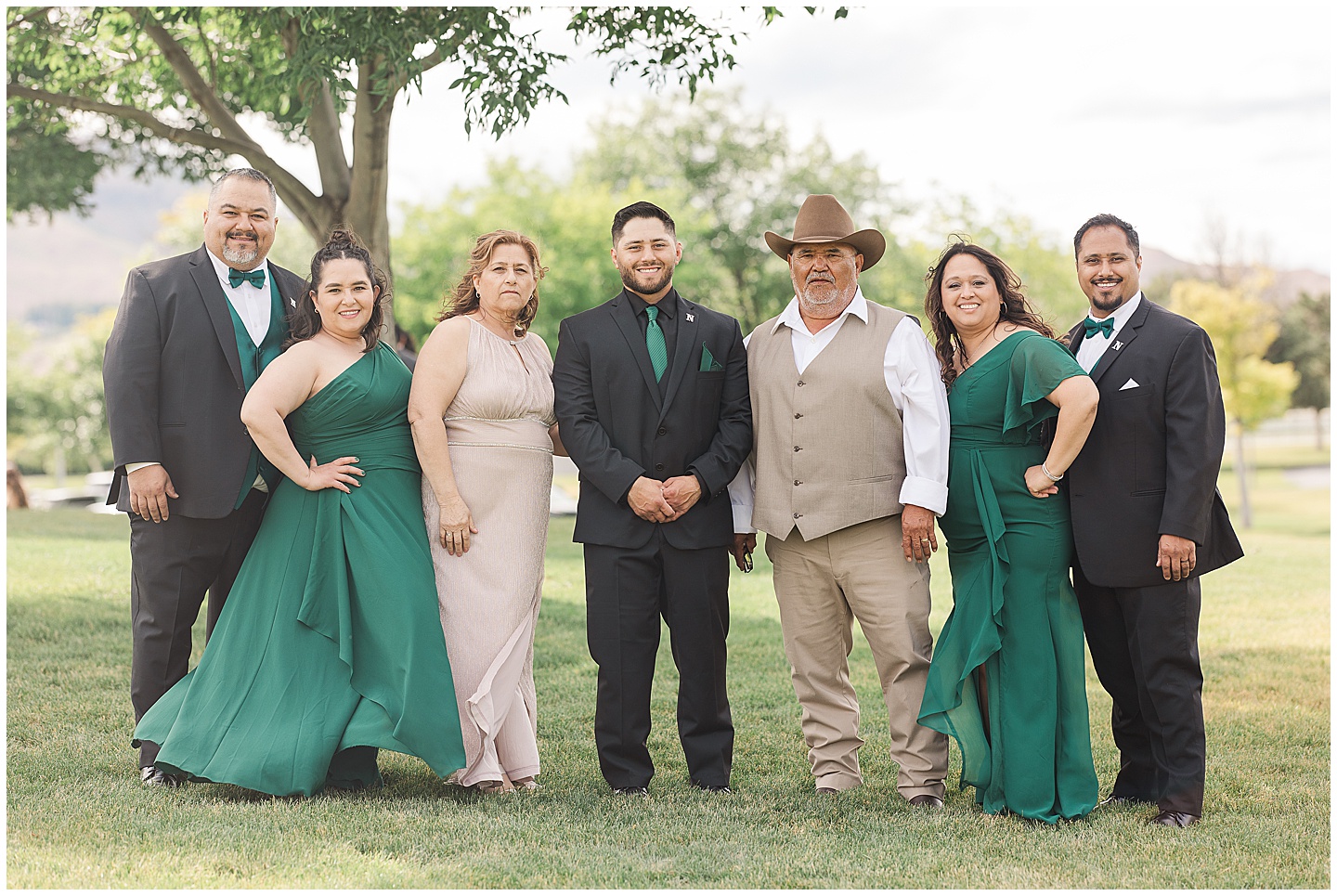 Intimate Wenatchee June Wedding at the Host, emerald green and white accents