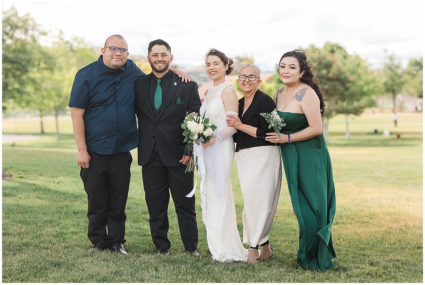 Intimate Wenatchee June Wedding at the Host, emerald green and white accents