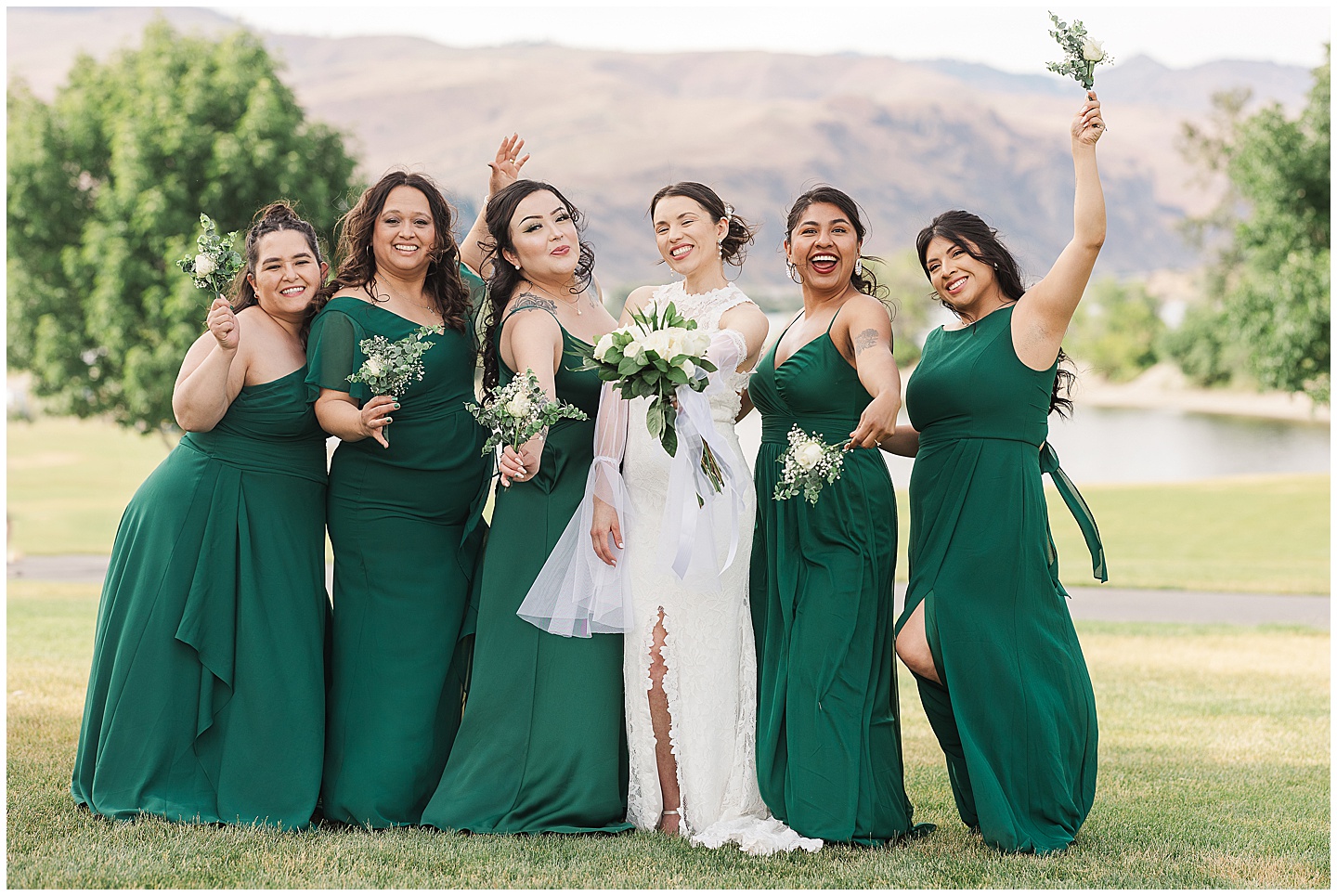 Intimate Wenatchee June Wedding at the Host, emerald green and white accents