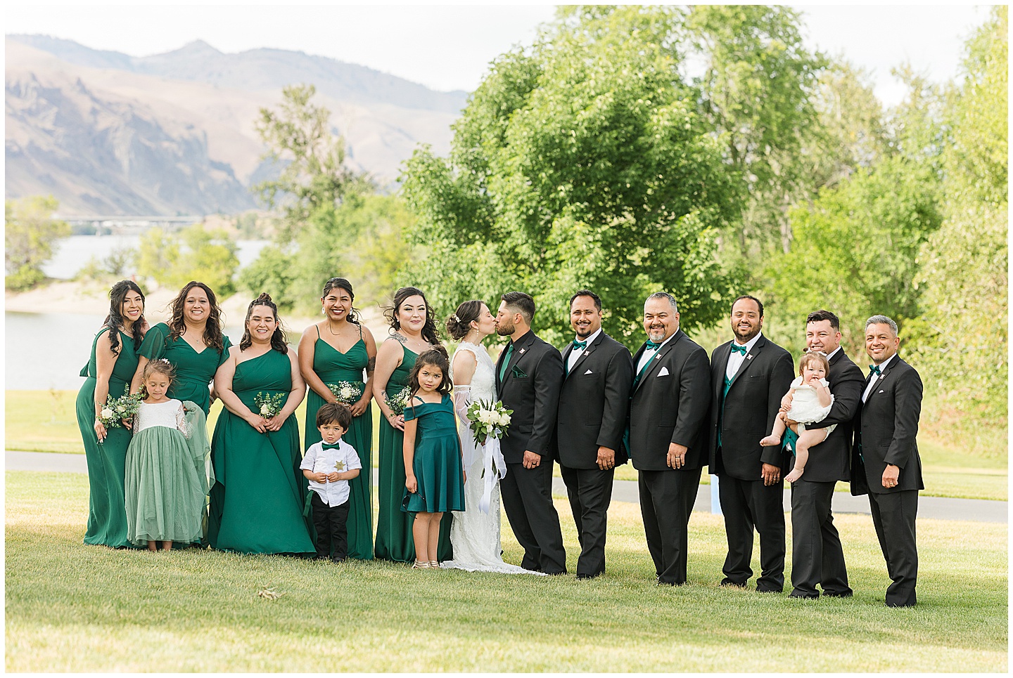 Intimate Wenatchee June Wedding at the Host, emerald green and white accents