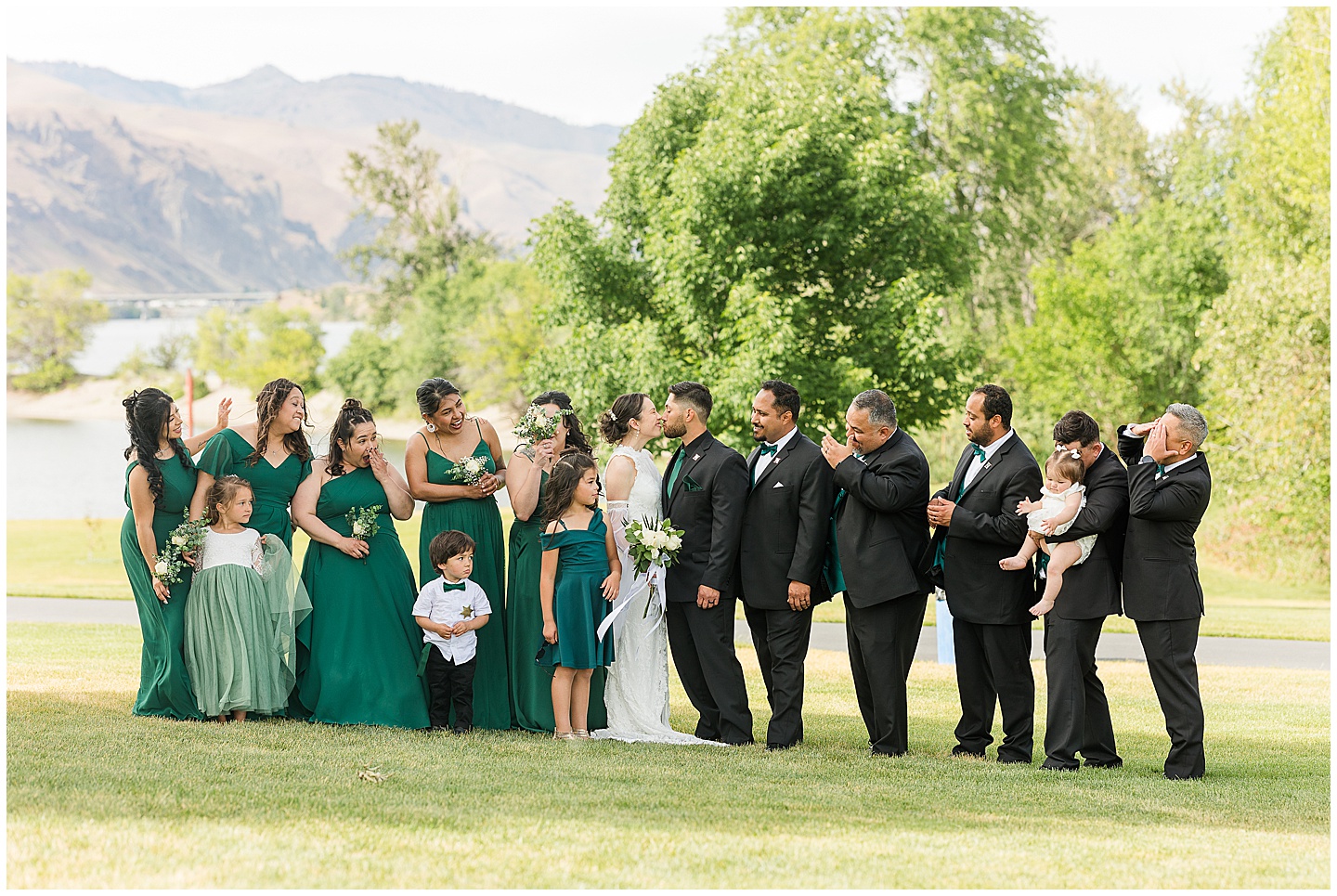 Intimate Wenatchee June Wedding at the Host, emerald green and white accents