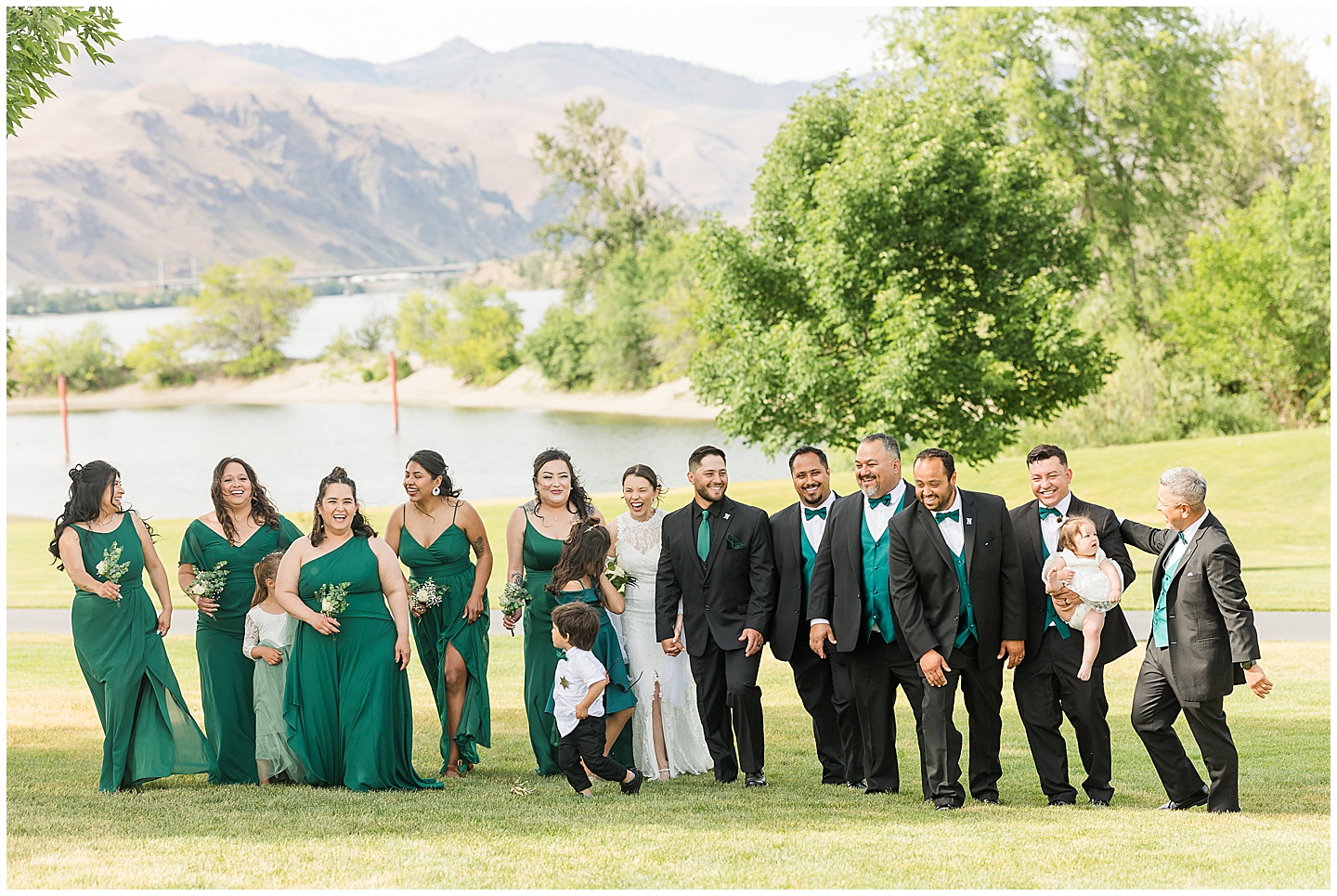 Intimate Wenatchee June Wedding at the Host, emerald green and white accents