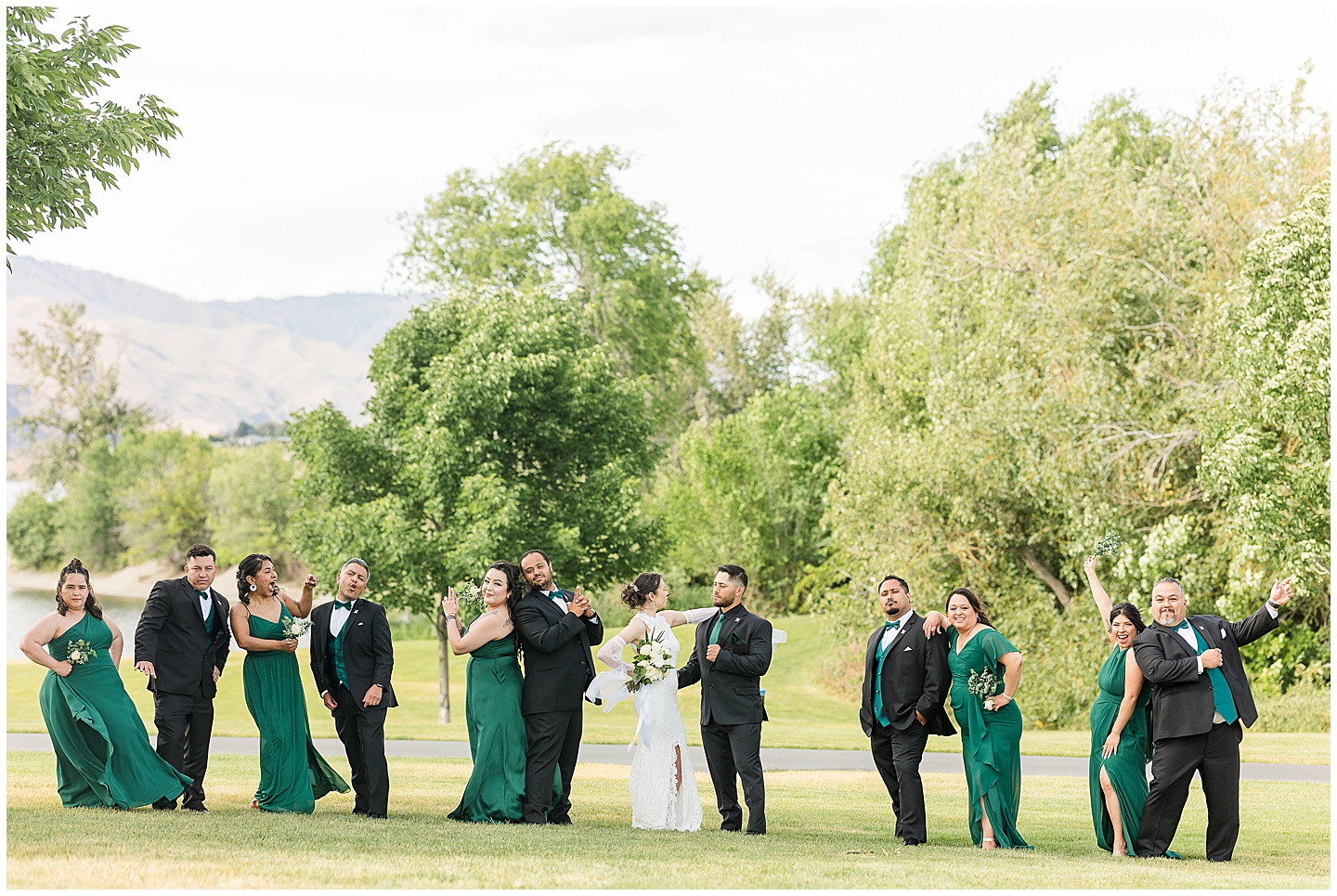 Intimate Wenatchee June Wedding at the Host, emerald green and white accents