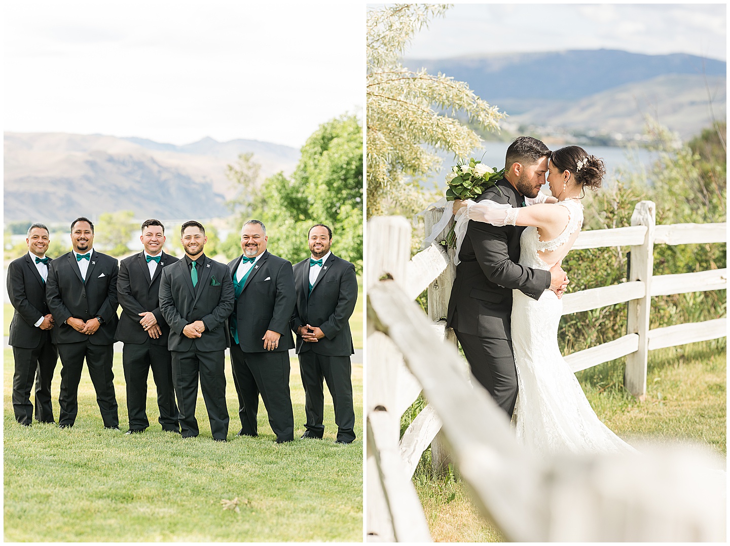 Intimate Wenatchee June Wedding at the Host, emerald green and white accents