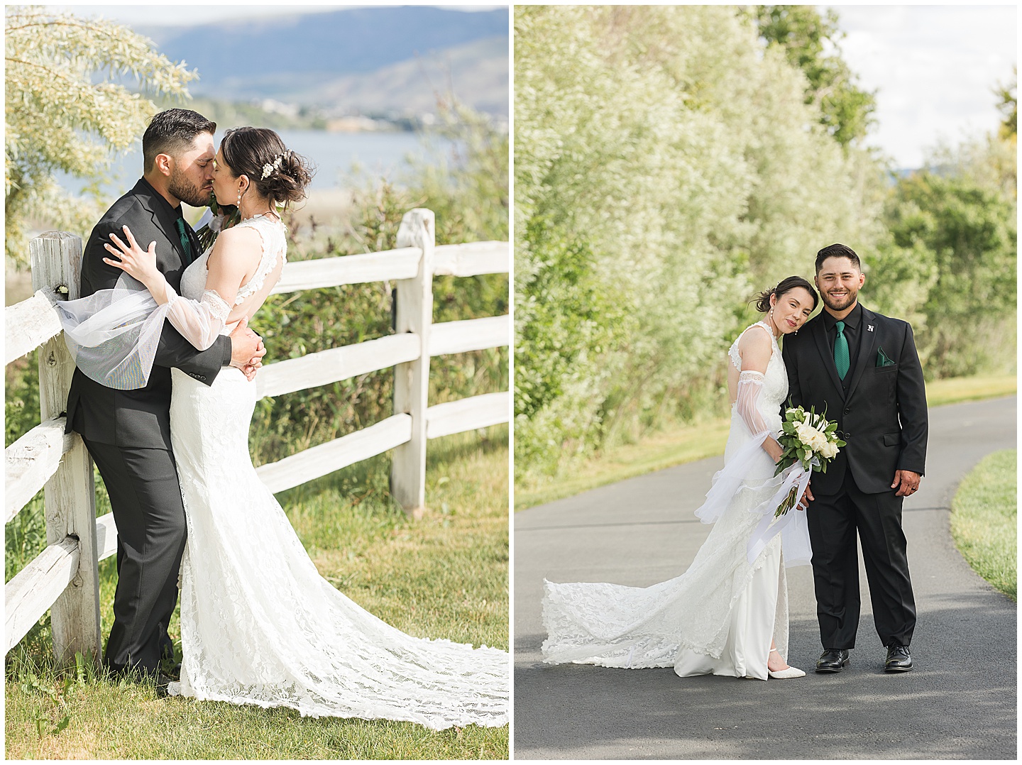 Intimate Wenatchee June Wedding at the Host, emerald green and white accents