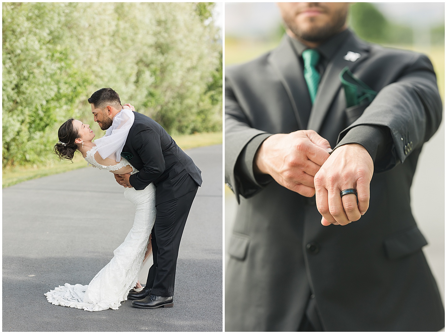 Intimate Wenatchee June Wedding at the Host, emerald green and white accents