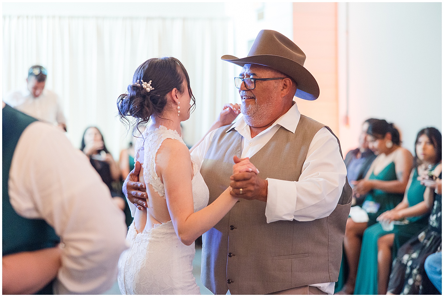 Intimate Wenatchee June Wedding at the Host, emerald green and white accents