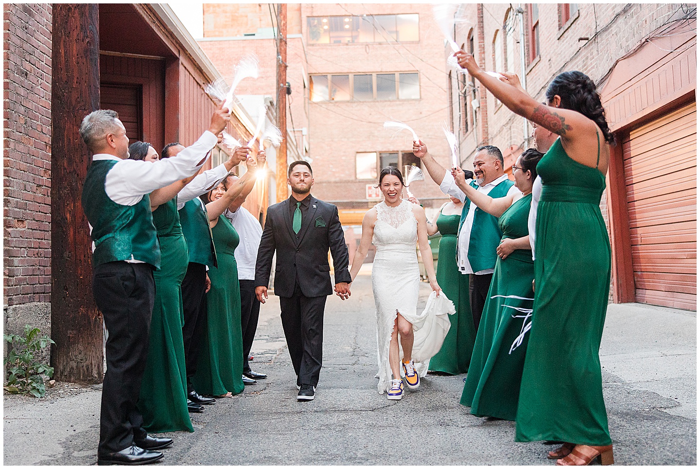 Intimate Wenatchee June Wedding at the Host, emerald green and white accents